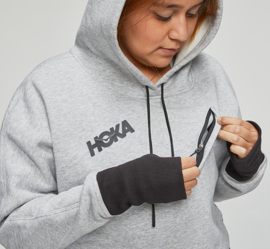 Hoka One One Hoodie Womens Grey - Performance - 60932ZGLF